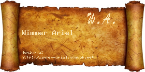 Wimmer Ariel névjegykártya